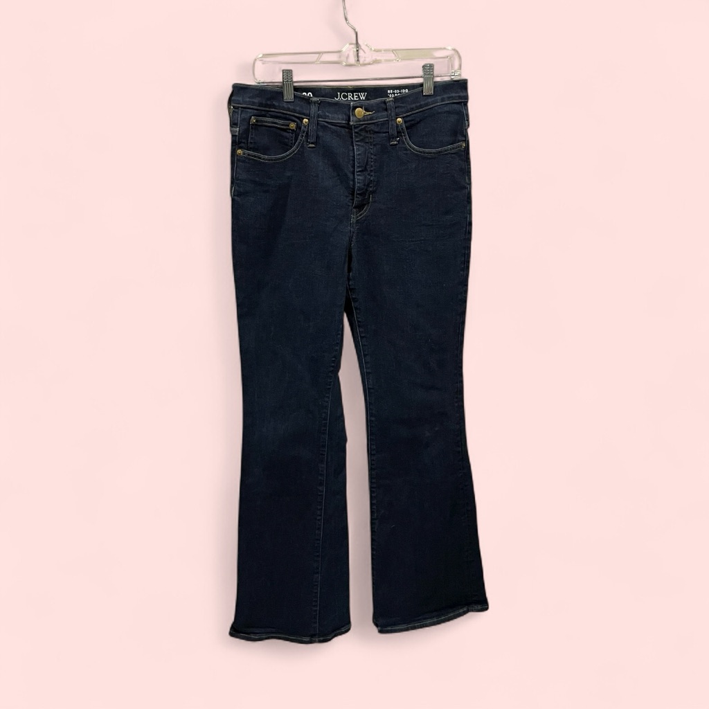 J Crew Indigo Denim Bootcut Jeans Long Inseam Sz 30 Y2k Style Stretch